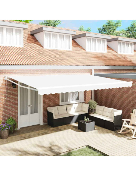 Tenda da Sole Bianco 500 × 300 cm Poliestere e Metallo