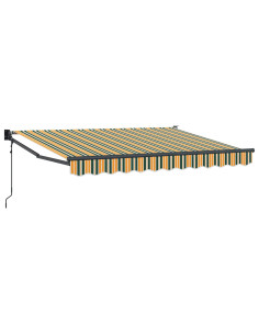 Tettuccio Elettrico Retrattile Verde e Giallo 3,5 x 2 m