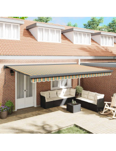 Tenda da Sole Verde e Giallo 500 x 300 x 165 cm