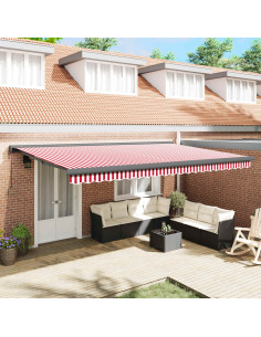 Tenda da Sole Rosso e Bianco 500 x 300 x 165 cm