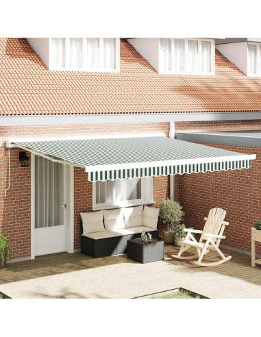 Telo di ricambio per tenda da sole Verde e Bianco 380 x 295 cm