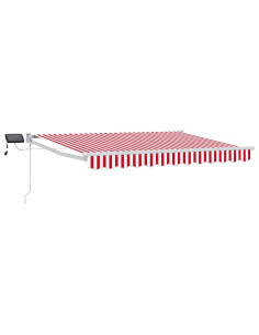 Tenda retrattile manuale con LED Rosso e Bianco 3 x 2,5 m