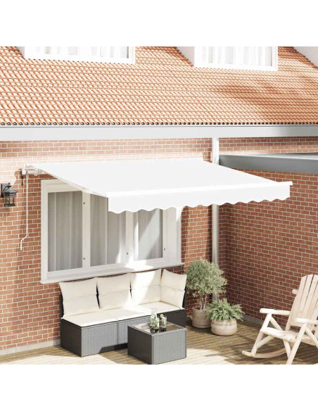 Tenda Retrattile Bianco 300 x 200 cm Tessuto