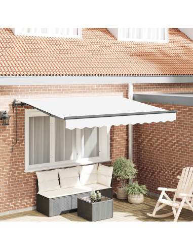 Tenda Retrattile Bianco 300 x 200 cm Tessuto