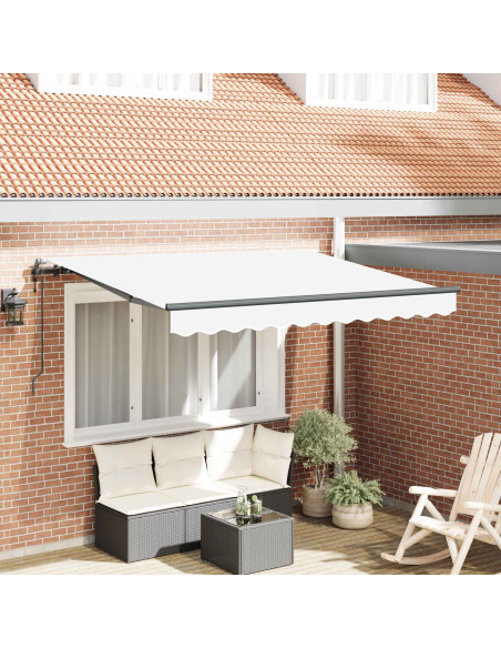 Tenda Retrattile Bianco 300 x 200 cm Tessuto