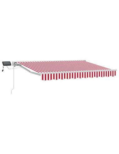 Cornice per Tenda Manuale con LED Rosso e Bianco 2,5 x 2 m