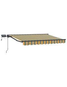 Cornice per Tenda Manuale con LED Verde e Giallo 2,5 x 2 m