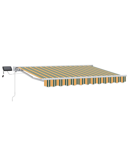 Cornice per Tenda Manuale con LED Verde e Giallo 2,5 x 2 m
