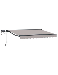 Cornice per Tenda Manuale con LED Grigio chiaro 3 x 2 m