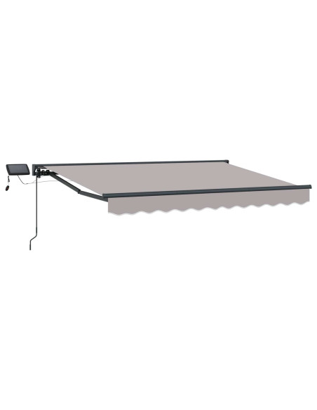 Cornice per Tenda Manuale con LED Grigio chiaro 3 x 2 m