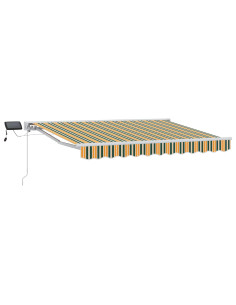 Cornice per Tenda Manuale con LED Verde e Giallo 3 x 2 m