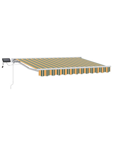 Cornice per Tenda Manuale con LED Verde e Giallo 3 x 2 m