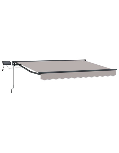 Cornice per Tenda Manuale con LED Grigio chiaro 3,5 x 2 m