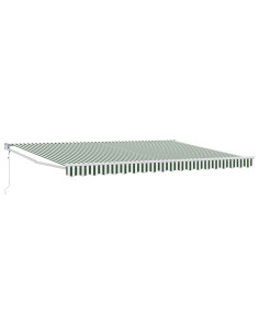 Tenda da Sole Verde e Bianco 4 x 2 m Poliestere e Metallo