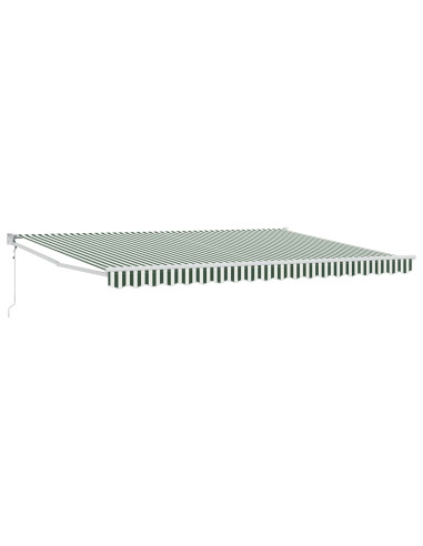 Tenda da Sole Verde e Bianco 4 x 2 m Poliestere e Metallo
