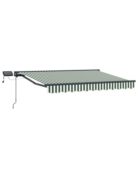 Cornice per Tenda Manuale con LED Verde e Bianco 3,5 x 2 m