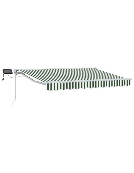 Cornice per Tenda Manuale con LED Verde e Bianco 3,5 x 2 m