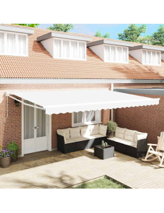 Tenda da Sole Bianco 500 × 300 cm Poliestere e Metallo