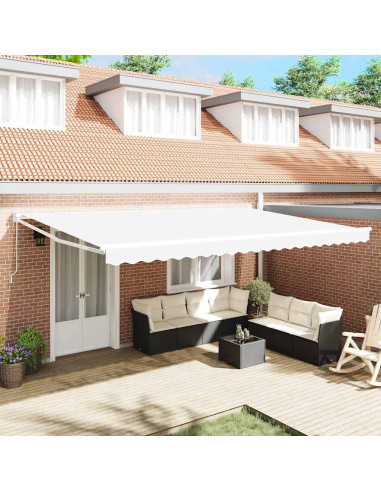 Tenda da Sole Bianco 500 × 300 cm Poliestere e Metallo