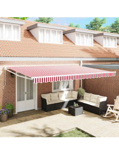 Tenda da Sole Rosso e Bianco 500 x 300 x 165 cm