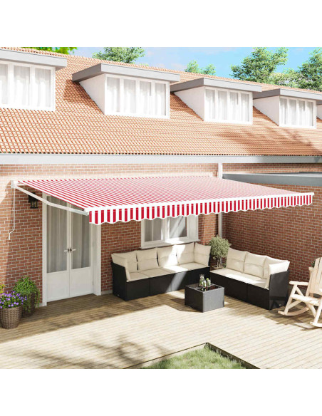 Tenda da Sole Rosso e Bianco 500 x 300 x 165 cm