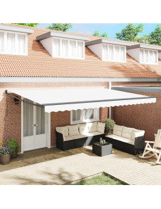 Tenda da Sole Bianco 500 × 300 cm Poliestere e Metallo