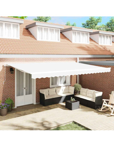 Tenda da Sole Bianco 500 x 300 x 165 cm Poliestere e Metallo