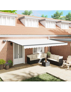 Tenda Retrattile Bianco 500 ×300 cm Tessuto