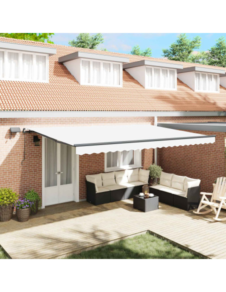 Tenda Retrattile Bianco 500 ×300 cm Tessuto