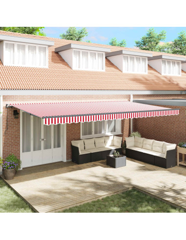 Tenda Retrattile Rosso e Bianco 600 × 350 cm