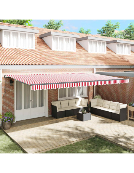 Tenda Retrattile Rosso e Bianco 600 × 350 cm