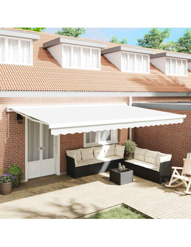 Tenda da Sole Bianco 500 x 300 x 165 cm Poliestere e Alluminio