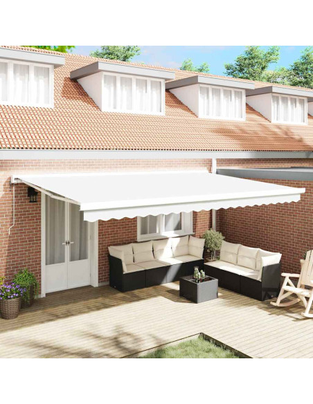 Tenda da Sole Bianco 500 x 300 x 165 cm Poliestere e Alluminio