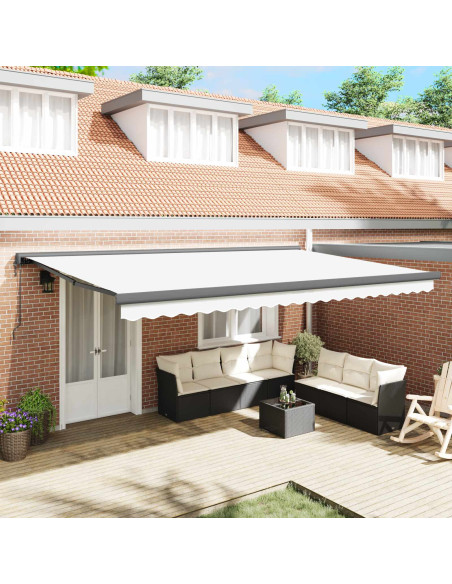 Tenda da Sole Bianco 500 x 300 x 165 cm Poliestere e Alluminio