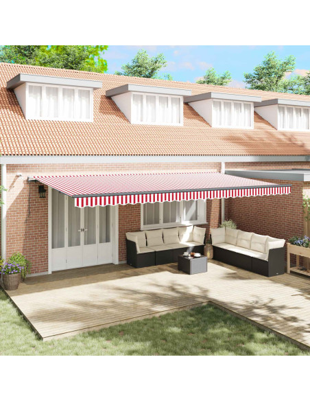 Tessuto per Tenda con Rosso e Bianco 600 × 350 cm Poliestere