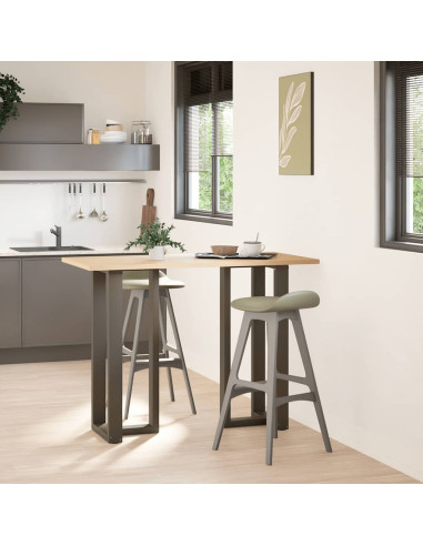 Gambe per tavolo da bar a forma di T 2 pz nere 40x35x(100-101) cm in acciaio