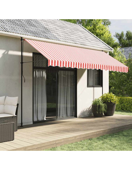 Tessuto di Ricambio per Tenda Strisce Rosse e Bianche 4x3,5 m