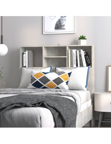 Testiera con Contenitore Grigio Cemento 100x19x103,5 cm