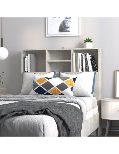 Testiera con Contenitore Grigio Cemento 100x19x103,5 cm