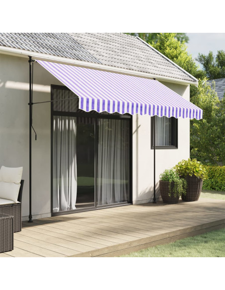 Tessuto Ricambio per Mantovana da Tenda Righe Blu e Bianche 3m