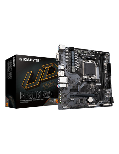 GIGABYTE B650M S2H Scheda madre - AMD Ryzen serie 9000, VRM a 5+2+2 fasi, fino a 6400 MHz DDR5 (OC), 1xPCIe 4.0 M.2, LAN GbE, US