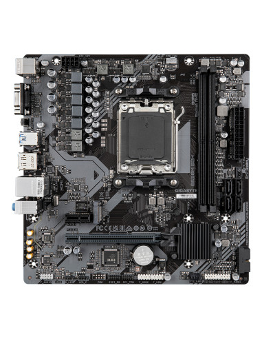 GIGABYTE B650M S2H Scheda madre - AMD Ryzen serie 9000, VRM a 5+2+2 fasi, fino a 6400 MHz DDR5 (OC), 1xPCIe 4.0 M.2, LAN GbE, US