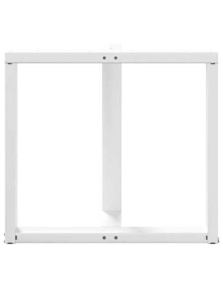 Gambe per tavolo da pranzo a forma di T 2 pz bianche 80x35x(72-73) cm in acciaio