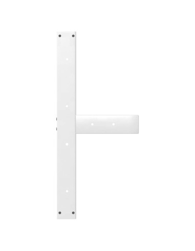 Gambe per tavolo da pranzo a forma di T 2 pz bianche 80x35x(72-73) cm in acciaio