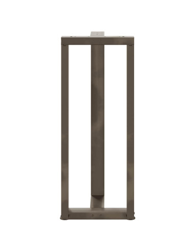 Gambe per tavolo da bar a forma di T 2 pz nere 40x35x(100-101) cm in acciaio