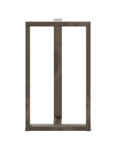Gambe per tavolo da bar a forma di T 2 pz nere 60x35x(100-101) cm in acciaio
