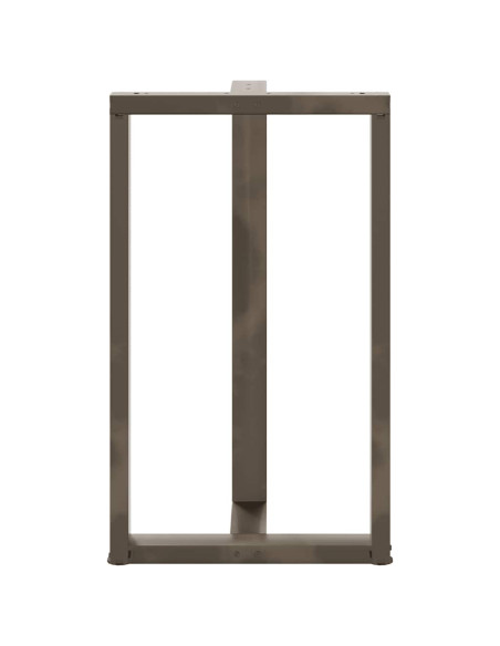 Gambe per tavolo da bar a forma di T 2 pz nere 60x35x(100-101) cm in acciaio