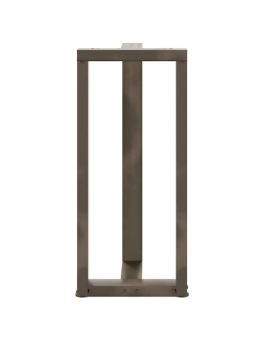 Gambe per tavolo da bar a forma di T 2 pz nere 50x35x(90-91) cm in acciaio