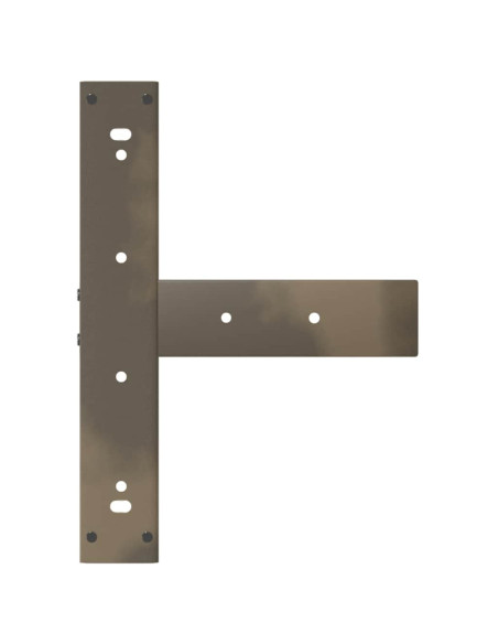 Gambe per tavolo da bar a forma di T 2 pz nere 50x35x(90-91) cm in acciaio
