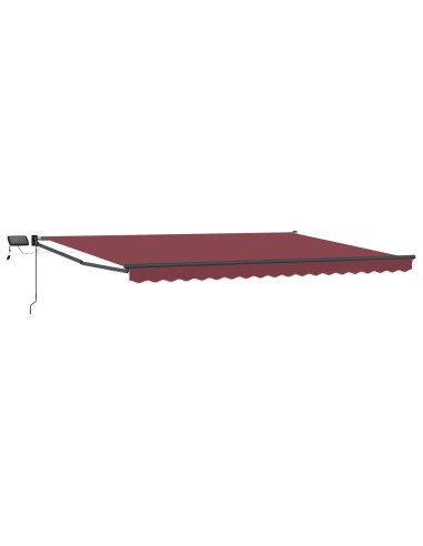 Tenda retrattile manuale con LED Rosso Borgogna 4 x 2 m